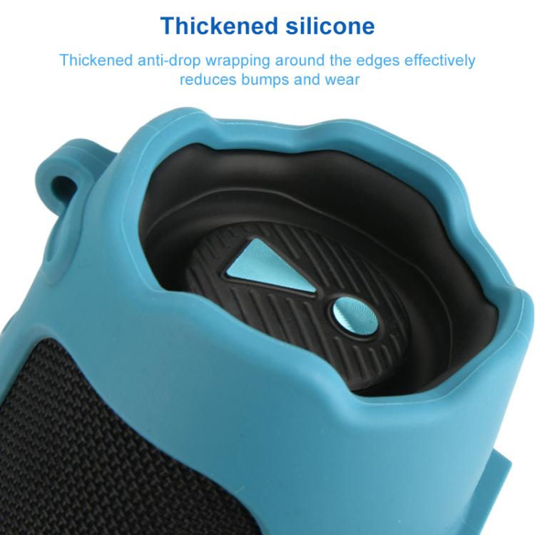 For JBL Charge 6 Silicone Protective Cover Portable Crossbody Speaker Soft Shell Bag