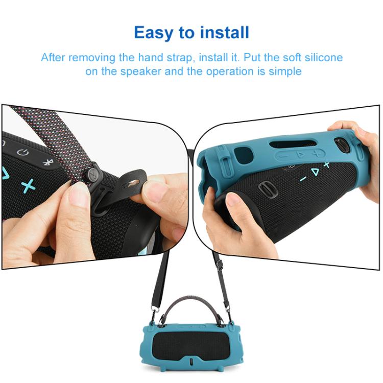 For JBL Charge 6 Silicone Protective Cover Portable Crossbody Speaker Soft Shell Bag