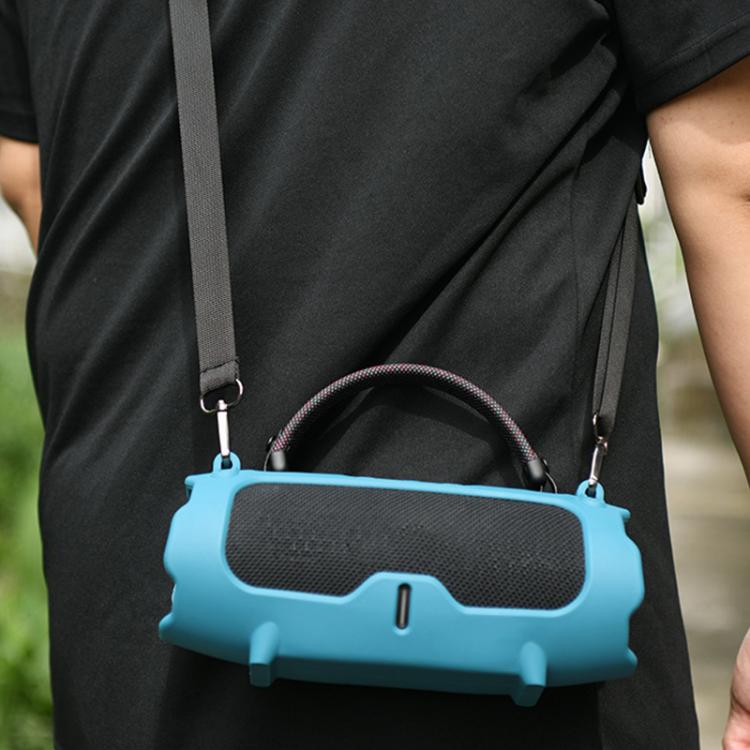 For JBL Charge 6 Silicone Protective Cover Portable Crossbody Speaker Soft Shell Bag