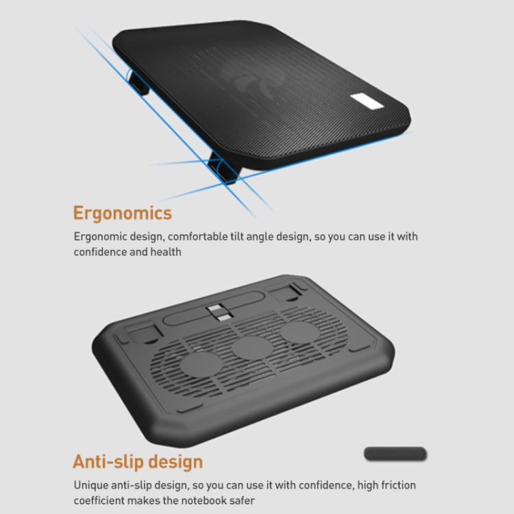 NUOXI M10B Dual Large Fan Laptop Cooling Pad