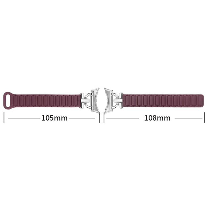 For Google Pixel Watch 4 / 3 45mm D-shaped Tri-beads Magnetic Silicone Watch Band