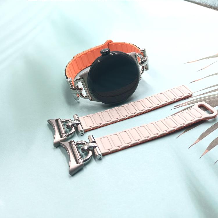 For Google Pixel Watch 4 / 3 / 2 / 1 41mm D-shaped Tri-beads Magnetic Silicone Watch Band