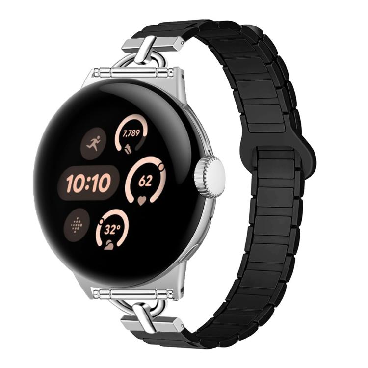 22mm D-shaped Tri-beads Magnetic Silicone Watch Band