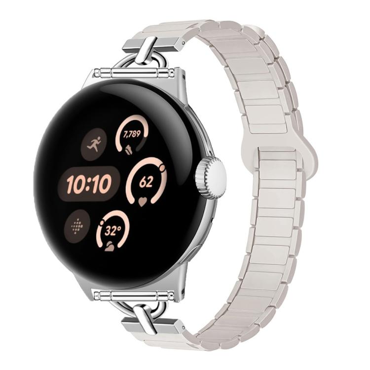 22mm D-shaped Tri-beads Magnetic Silicone Watch Band