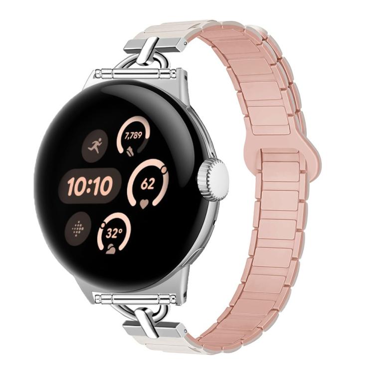 22mm D-shaped Tri-beads Magnetic Silicone Watch Band