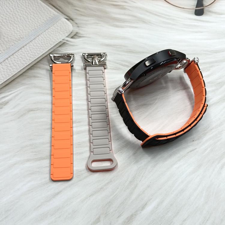22mm D-shaped Tri-beads Magnetic Silicone Watch Band