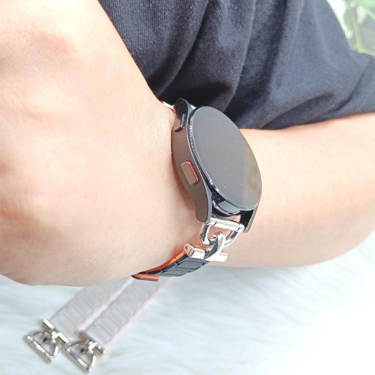 22mm D-shaped Tri-beads Magnetic Silicone Watch Band