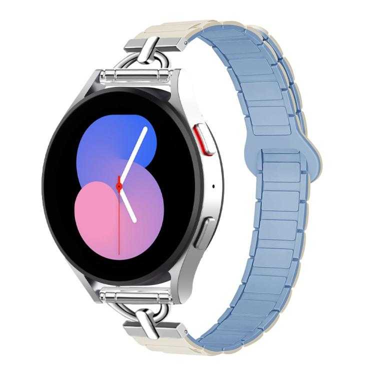 20mm D-shaped Tri-beads Magnetic Silicone Watch Band