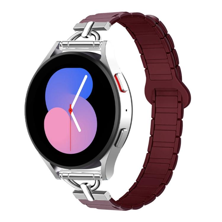 20mm D-shaped Tri-beads Magnetic Silicone Watch Band