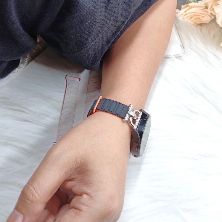 20mm D-shaped Tri-beads Magnetic Silicone Watch Band