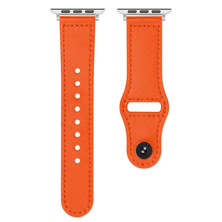 For Apple Watch 46mm / 49mm / 45mm / 44mm Reverse Buckle Genuine Leather Watch Band
