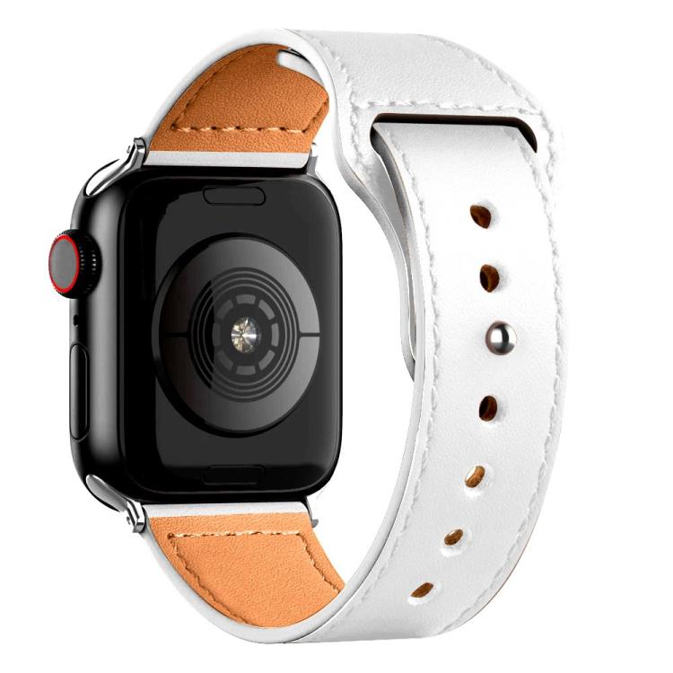 For Apple Watch 42mm / 41mm / 40mm / 38mm Reverse Buckle Genuine Leather Watch Band