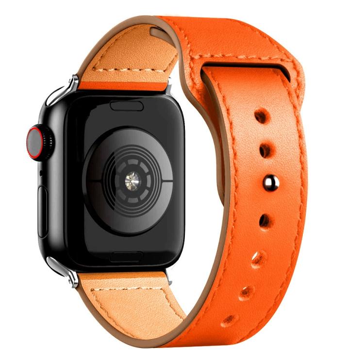 For Apple Watch 42mm / 41mm / 40mm / 38mm Reverse Buckle Genuine Leather Watch Band
