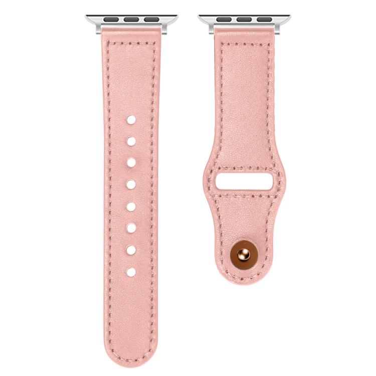 For Apple Watch 42mm / 41mm / 40mm / 38mm Reverse Buckle Genuine Leather Watch Band