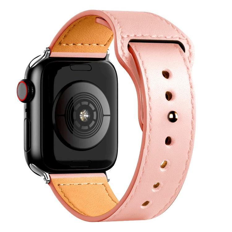 For Apple Watch 42mm / 41mm / 40mm / 38mm Reverse Buckle Genuine Leather Watch Band
