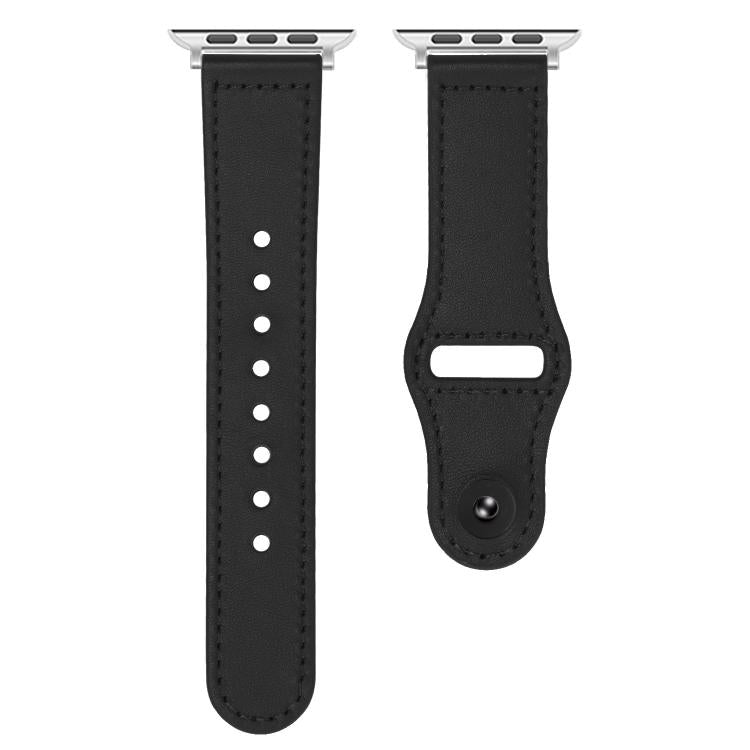 For Apple Watch 42mm / 41mm / 40mm / 38mm Reverse Buckle Genuine Leather Watch Band