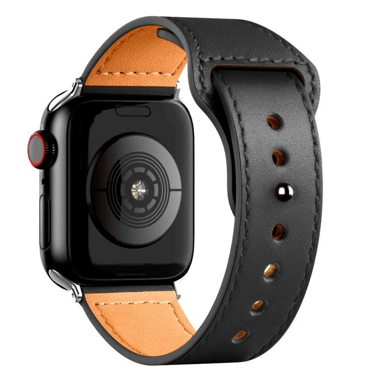 For Apple Watch 42mm / 41mm / 40mm / 38mm Reverse Buckle Genuine Leather Watch Band