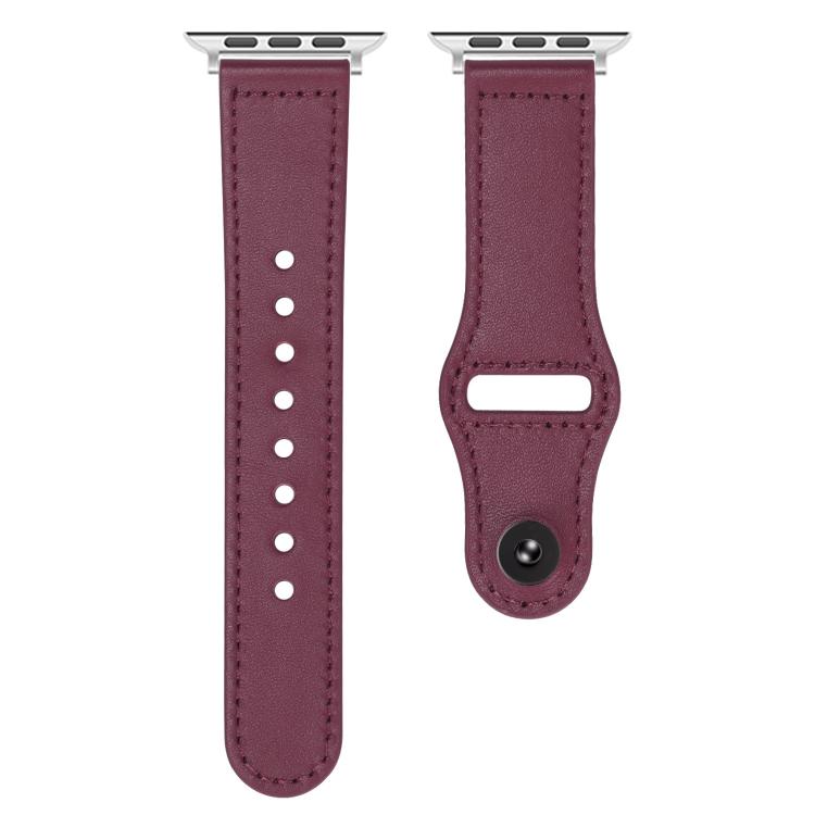 For Apple Watch 42mm / 41mm / 40mm / 38mm Reverse Buckle Genuine Leather Watch Band