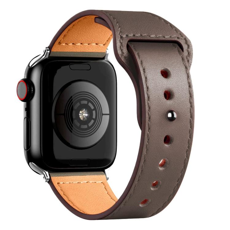 For Apple Watch 42mm / 41mm / 40mm / 38mm Reverse Buckle Genuine Leather Watch Band