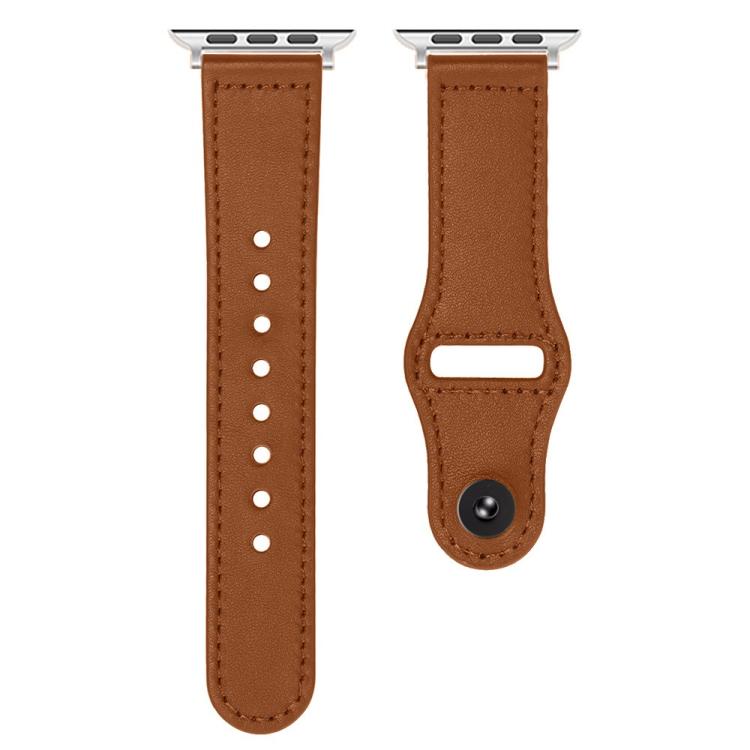 For Apple Watch 42mm / 41mm / 40mm / 38mm Reverse Buckle Genuine Leather Watch Band