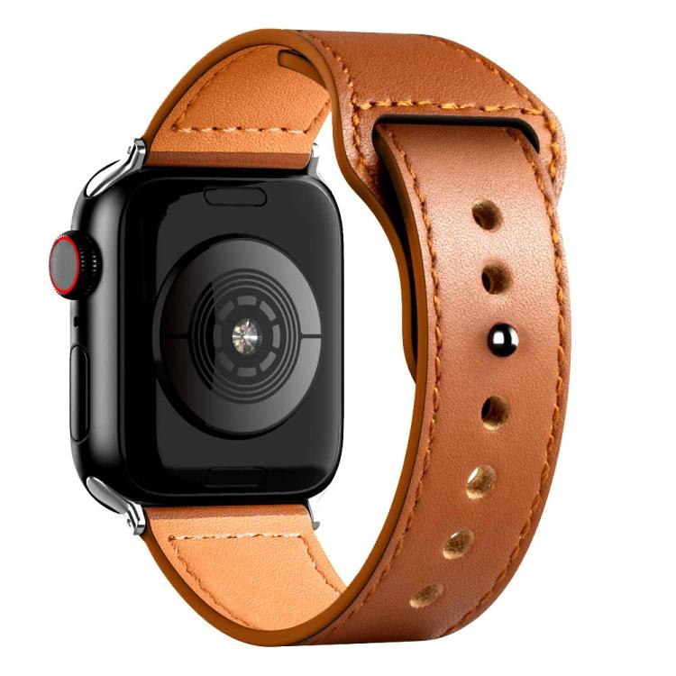 For Apple Watch 42mm / 41mm / 40mm / 38mm Reverse Buckle Genuine Leather Watch Band