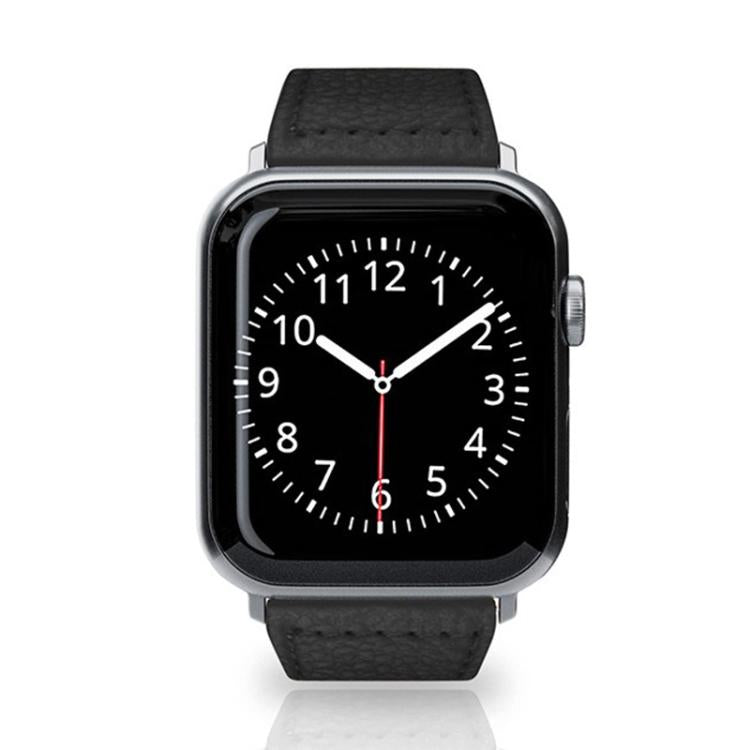 For Apple Watch 42mm / 41mm / 40mm / 38mm Reverse Buckle Litchi Genuine Leather Watch Band