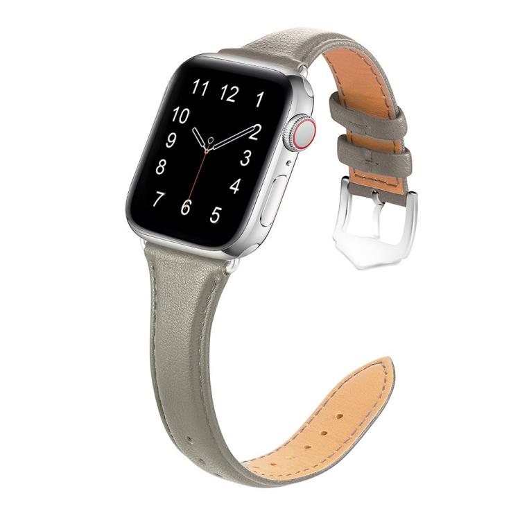 For Apple Watch 42mm / 41mm / 40mm / 38mm Small Waist Drop Buckle Genuine Leather Watch Band