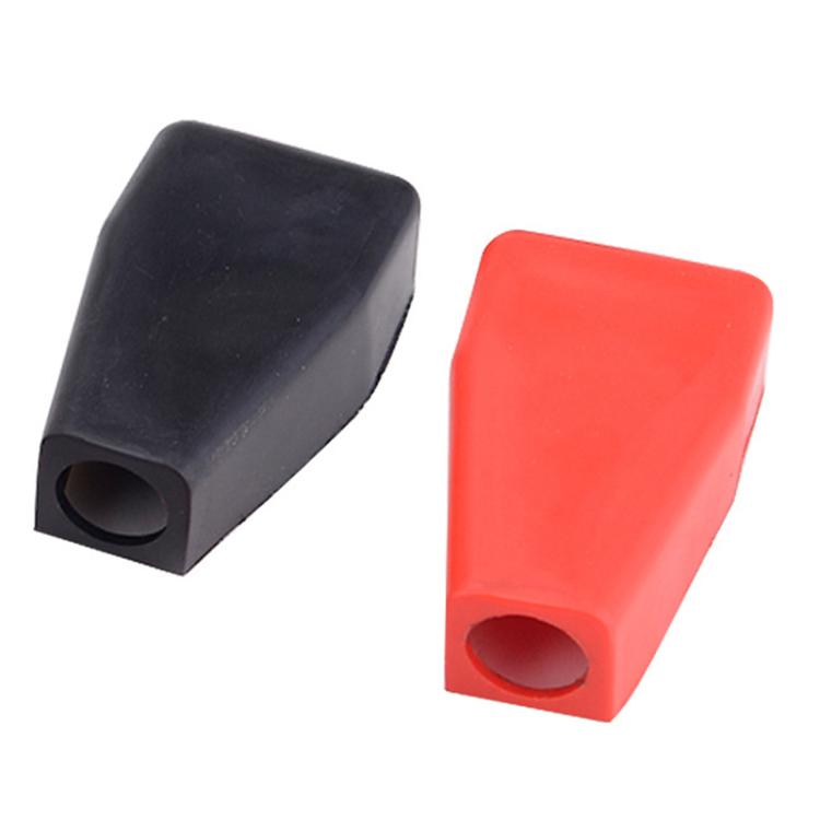 2pcs/Pack Car Battery Wire Terminal Protection Cover Battery Positive Negative Top Post Cap - Black Red
