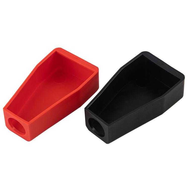 2pcs/Pack Car Battery Wire Terminal Protection Cover Battery Positive Negative Top Post Cap - Black Red