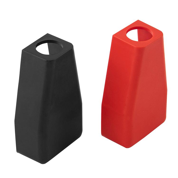 2pcs/Pack Car Battery Wire Terminal Protection Cover Battery Positive Negative Top Post Cap - Black Red