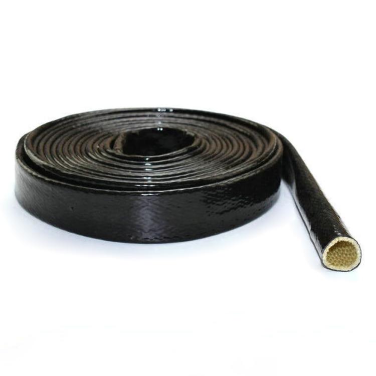 Silicone Fiberglass Fireproof Heat Shield Protective Sleeve Car Line Insulation Protection Cover, 1m Length, Diameter:12mm - Black