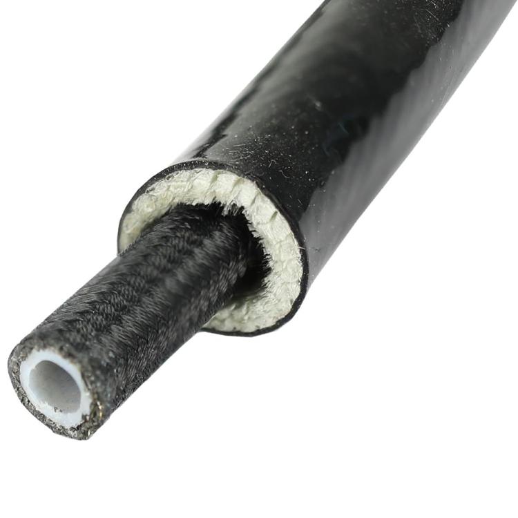 Silicone Fiberglass Fireproof Heat Shield Protective Sleeve Car Line Insulation Protection Cover, 1m Length, Diameter:16mm - Black