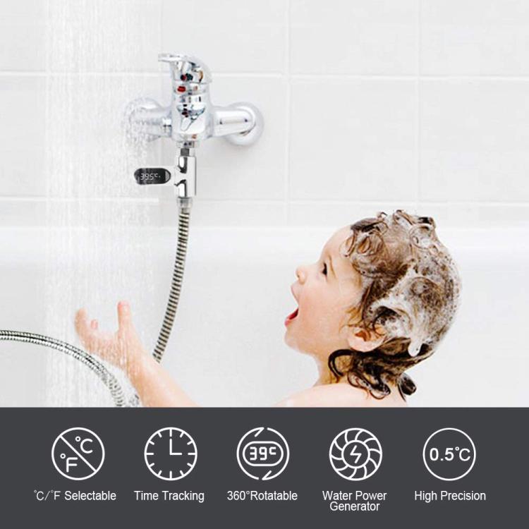 BD-LS-01 Second Generation LED Digital Display Shower Water Thermometer - Plating