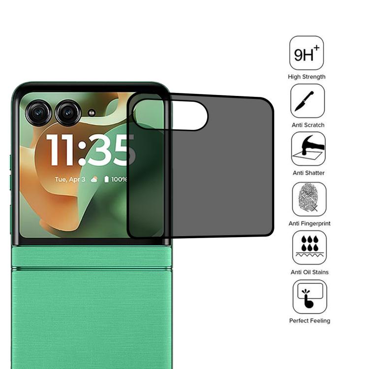 For Motorola Razr 60 3D Hot Bending Edge Glue Anti-spy Privacy Curved Tempered Glass Film