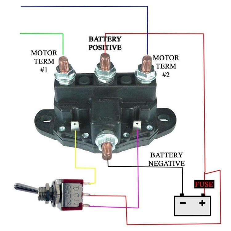 Car Relay Winch Motor Reversing Solenoid Switch DC Six-terminal Relay 2141211A61 - Black