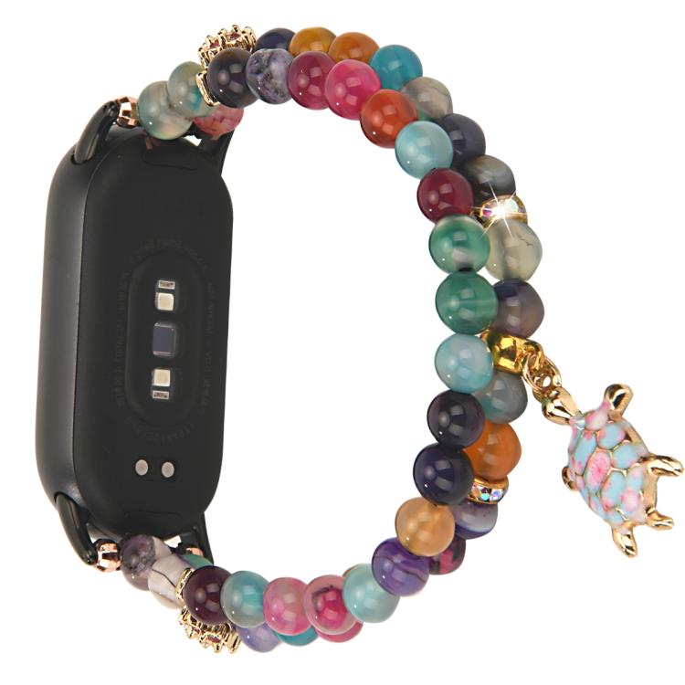 For Xiaomi Smart Band 10 / 9 / 8 Dual Row Beaded Chain Watch Band