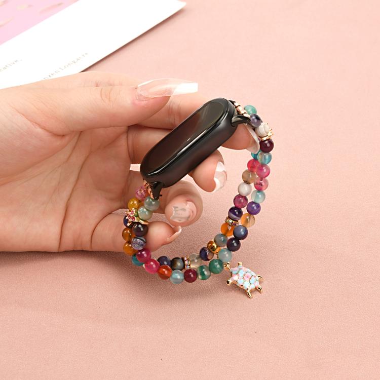 For Xiaomi Smart Band 10 / 9 / 8 Dual Row Beaded Chain Watch Band