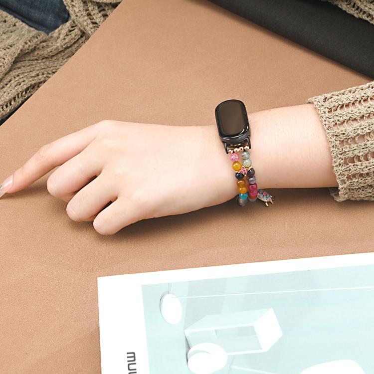 For Xiaomi Smart Band 10 / 9 / 8 Dual Row Beaded Chain Watch Band