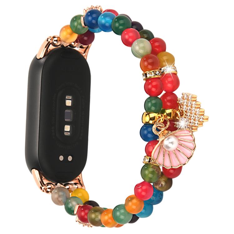 For Xiaomi Smart Band 10 / 9 / 8 Dual Row Beaded Chain Watch Band
