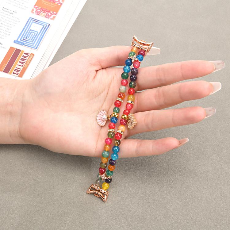 For Xiaomi Smart Band 10 / 9 / 8 Dual Row Beaded Chain Watch Band