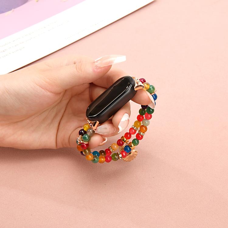 For Xiaomi Smart Band 10 / 9 / 8 Dual Row Beaded Chain Watch Band