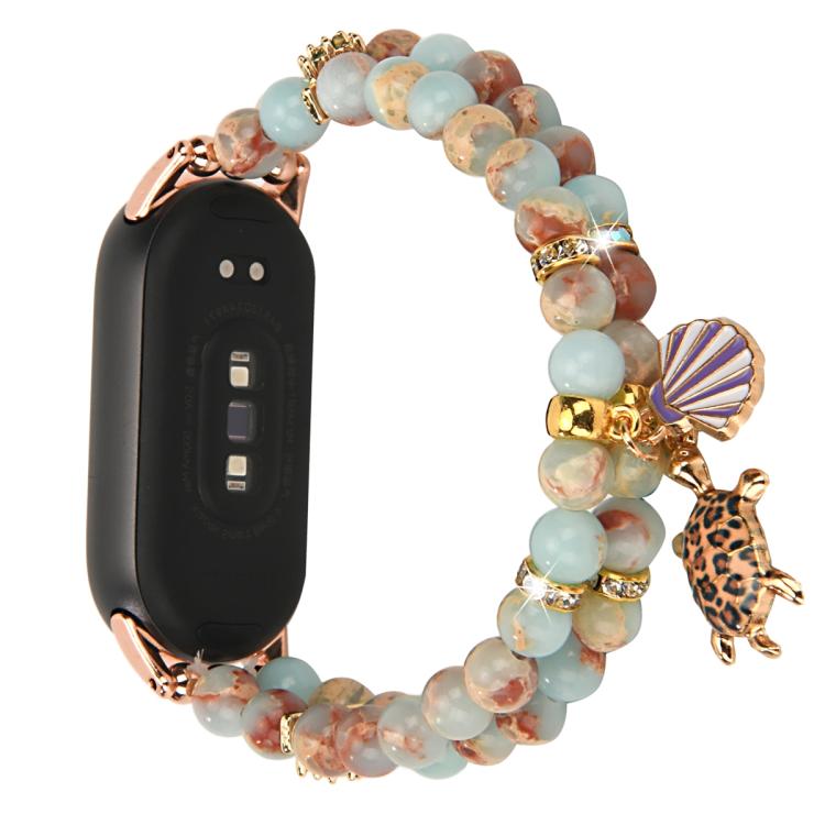 For Xiaomi Smart Band 10 / 9 / 8 Dual Row Beaded Chain Watch Band