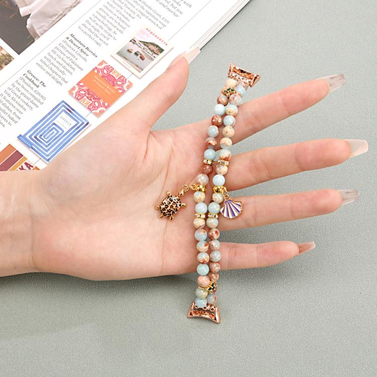 For Xiaomi Smart Band 10 / 9 / 8 Dual Row Beaded Chain Watch Band