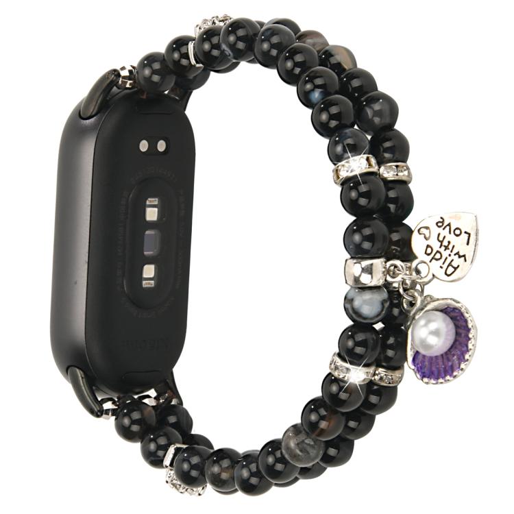 For Xiaomi Smart Band 10 / 9 / 8 Dual Row Beaded Chain Watch Band