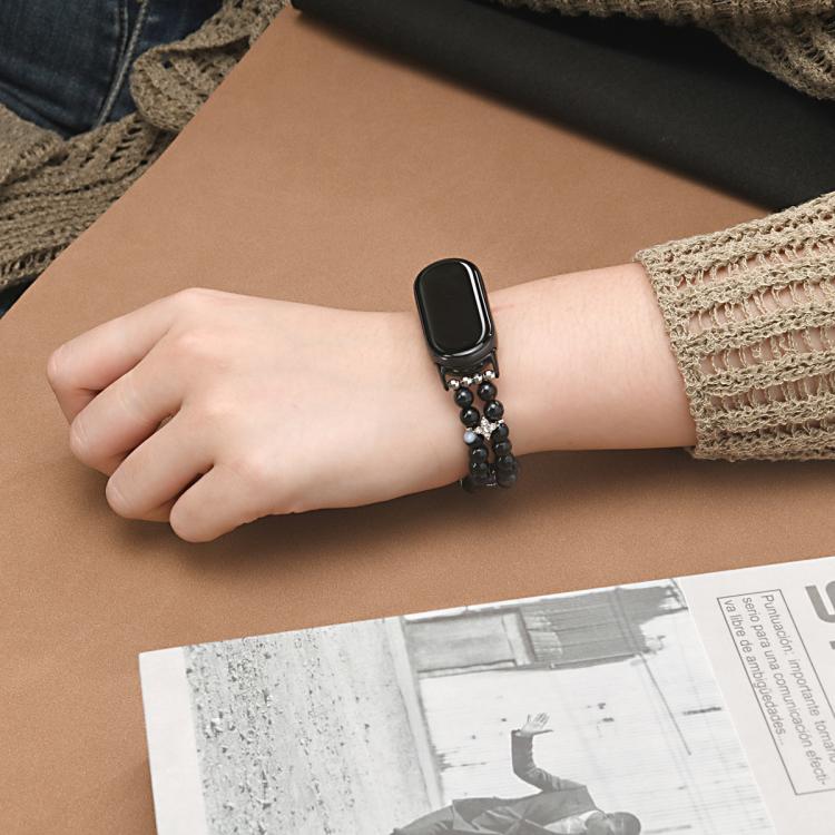 For Xiaomi Smart Band 10 / 9 / 8 Dual Row Beaded Chain Watch Band