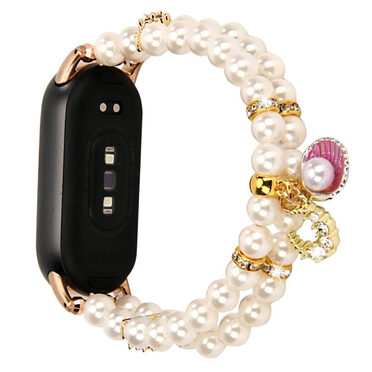 For Xiaomi Smart Band 10 / 9 / 8 Dual Row Beaded Chain Watch Band