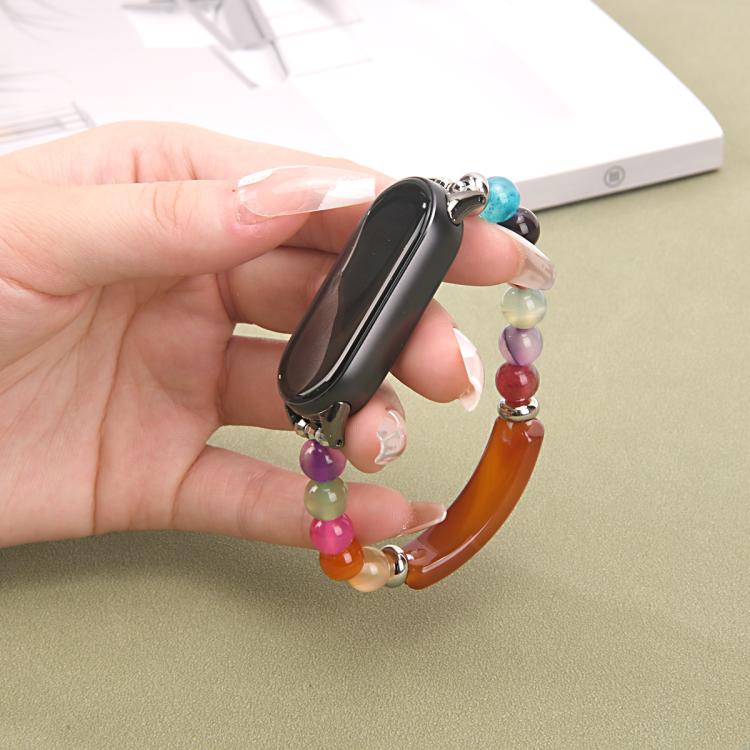 For Xiaomi Smart Band 10 / 9 / 8 Large Beaded Bracelet Watch Band