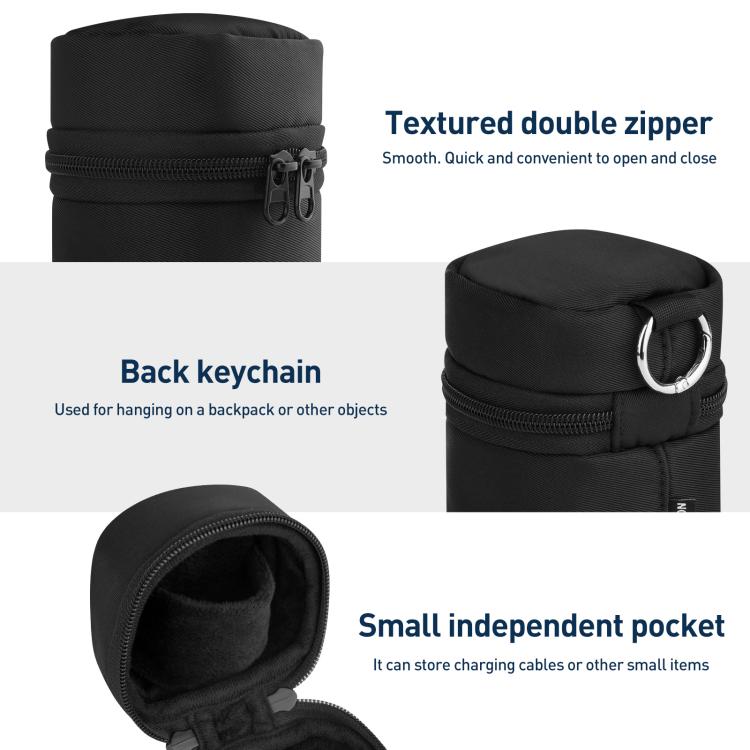 For Anker Cube 3 in 1 Wireless Charging Portable Buckle Storage Bag - Black