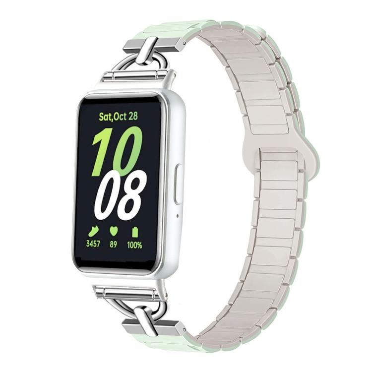 For Samsung Galaxy Fit3 D-shaped Tri-beads Magnetic Silicone Watch Band