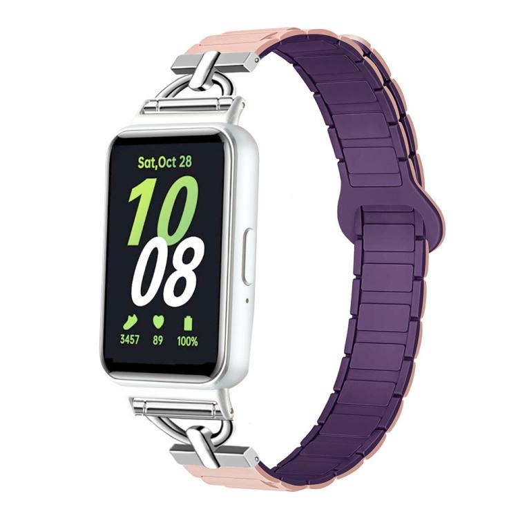For Samsung Galaxy Fit3 D-shaped Tri-beads Magnetic Silicone Watch Band